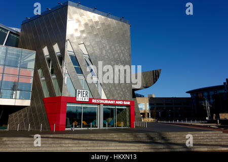 Pier Eight restaurant and bar, The Lowry, Salford Quays, Salford, Manchester, UK. Stock Photo