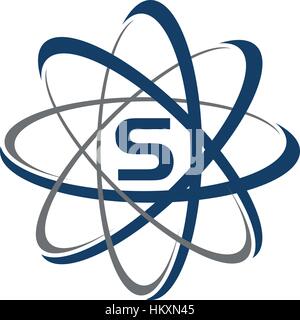 Atom Initial S Stock Vector