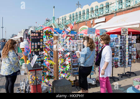 Postcard and souvenir stall, Kings Road Arches, Brighton, East Sussex, England, United Kingdom Stock Photo