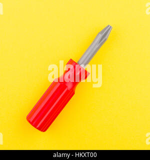 Download Top View Of Red Plastic Toy Screwdriver On Yellow Background Stock Photo Alamy PSD Mockup Templates