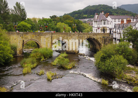 Llangollen Dee Bridge one of the Seven Wonders of Wales Stock Photo