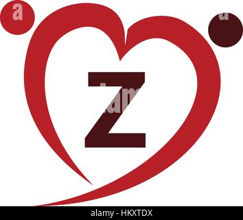 Love Initial Z Stock Vector