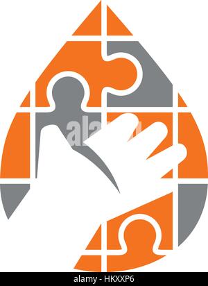 Global Fusion Technology and Human Stock Vector