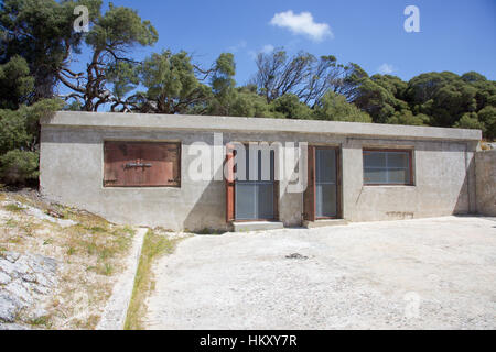 Historic WWII ERA building at Oliver Hill Bickley Point battery at Rottnest Island in Western Australia. Stock Photo