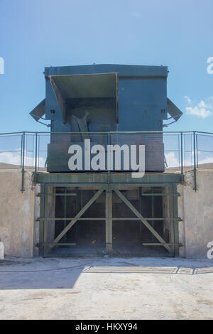 Rear view of the H1 restored gun on display at Oliver Hill at Rottnest Island in Western Australia. Stock Photo