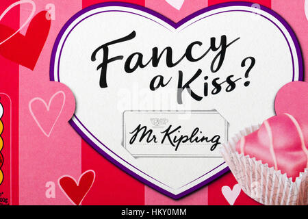 Packet of Fancy a Kiss Fondest Fancies cakes by Mr Kipling just in time for Valentines day Stock Photo