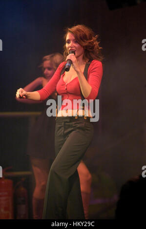 Dannii Minogue performs at the opening of Xscape Braehead, Glasgow, Scotland on 6th April 2006 Stock Photo