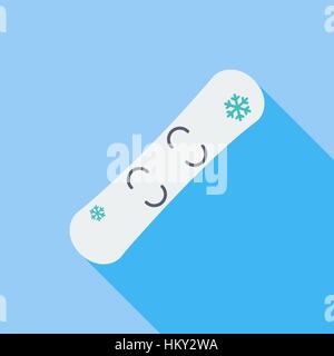 Snowboard icon. Flat vector related icon with long shadow for web and mobile applications. It can be used as - logo, pictogram, icon, infographic elem Stock Vector