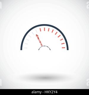 Speedometer. Single flat icon on white background. Vector illustration. Stock Vector
