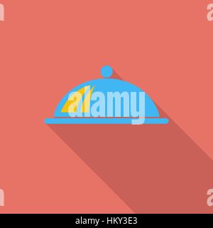 Tray icon. Flat vector related icon with long shadow for web and mobile applications. It can be used as - logo, pictogram, icon, infographic element.  Stock Vector