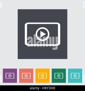 Video player flat icon. Vector illustration. Stock Vector