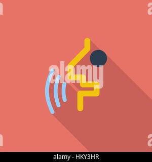Voice recognition icon. Flat vector related icon with long shadow for web and mobile applications. It can be used as - logo, pictogram, icon, infograp Stock Vector