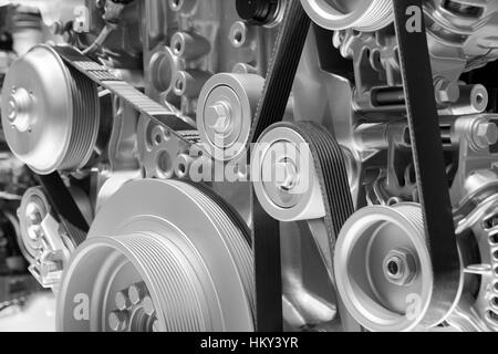 Close up shot of powerful diesel engine Stock Photo