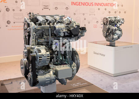 HANNOVER, GERMANY - SEP 21, 2016: New Renault diesel engines on display at the International Motor Show for Commercial Vehicles. Stock Photo