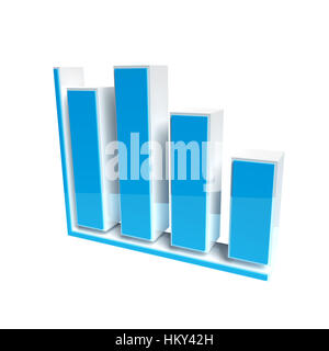 Graph icon isolated on the white background. 3D rendered symbol. Stock Photo