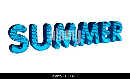 Summer text isolated on the white. Stock Photo