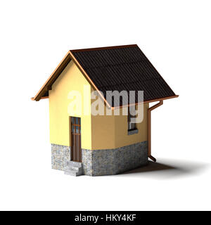 Small house isolated on the white. Rendered image Stock Photo