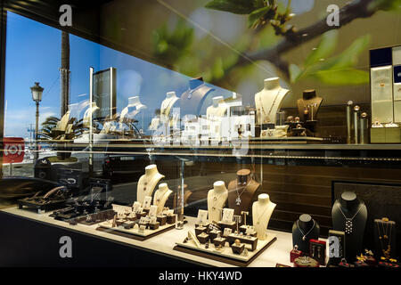High end Jeweller's, Jewellery Shop in Puerto Banus, Malaga, Spain. Stock Photo