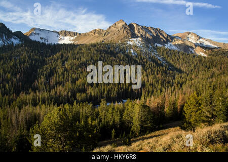 A view of the Boulder Mountains near the headwaters of the East Fork of the Salmon River in Central Idaho. Stock Photo