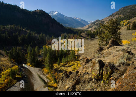 Roads end, East Fork of the Salmon River, Sawtooth National Recreation Area, Idaho. Stock Photo