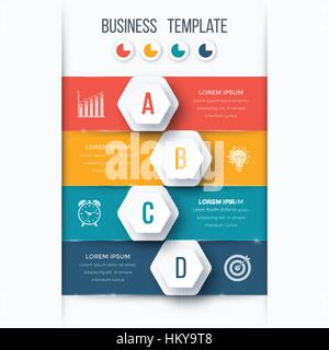 Infographics template four options with hexagon Stock Vector Image ...