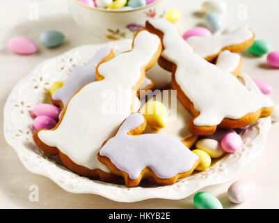 Easter cookies and almond candy Stock Photo