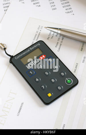 HSBC electronic passcode token for commercial online banking Stock Photo