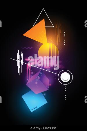 Abstract modern background design with glowing and moving shapes. Vector illustration Stock Vector