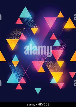 Glowing neon geometric pattern background. Vector illustration. Stock Vector