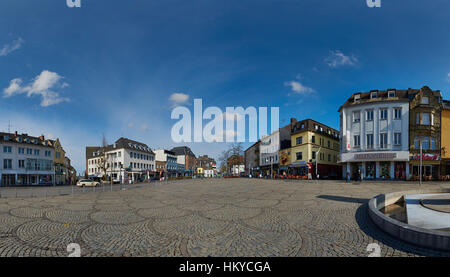 Moenchengladbach, Germany - March 09, 2016: Panorama view of Old Market in Moenchengladbach, a city on Northrine Westphalia, famous for its soccer tea Stock Photo