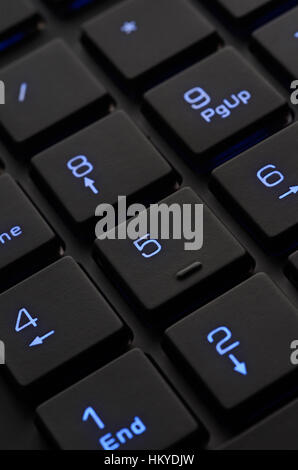 Black computer keyboard keys extremly closeup macro shot Stock Photo