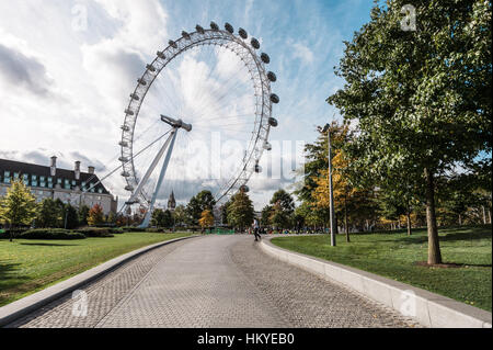 London, United Kingdom - October 18, 2016: London Eye ferris wheel in London, England
