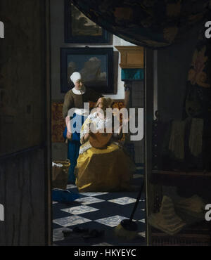 The Love Letter By Johannes Vermeer Circa 1669 70 Oil On Canvas Rijksmuseum Hkyeyc 
