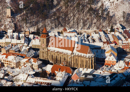 The Black church in old Brasov city, Romania Stock Photo