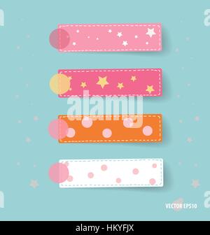 Cute note papers. Vector illustration. Stock Vector