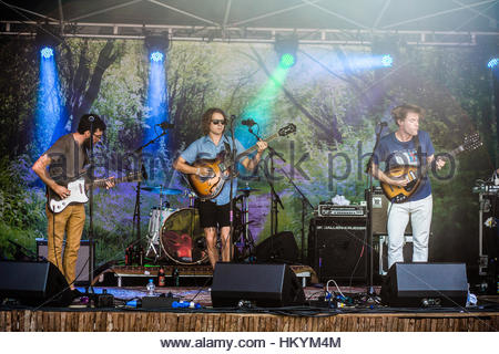 American folk rock band Woods on stage at a folk festival in Nuremberg. Stock Photo