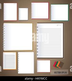 Collection of notebook designs. Vector illustration. Easy editable. Stock Vector