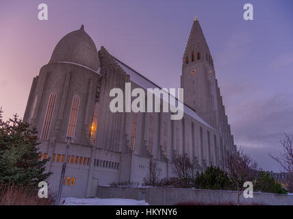 Hallgrímskirkja Church in Reykjavik, Iceland Stock Photo
