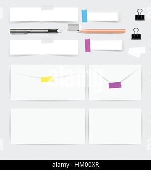 Collection of various note papers, ready for your message. Vector ...