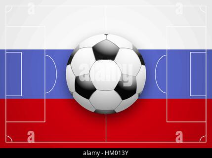 Russia Flag and Championship of football Stock Vector