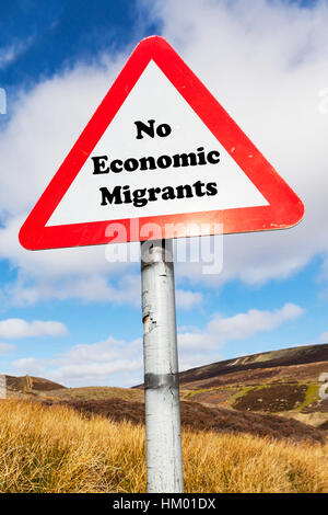 No economic migrants concept sign migration problems in the UK England Stock Photo