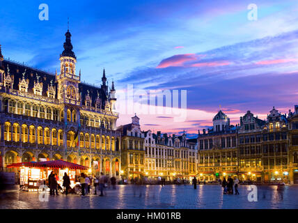 Grand Place in Brussels at night Stock Photo