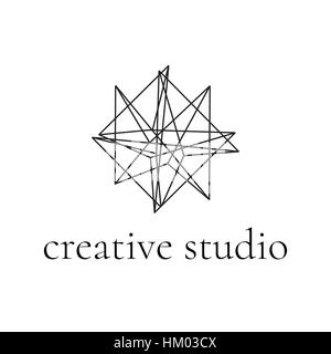Abstract geometric linear logo in perspective. Stock Vector