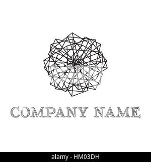 Abstract geometric linear logo. Snowflake. Vector. Stock Vector
