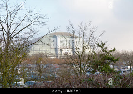 Xscape centre in Milton Keynes, England featuring an indoor ski slope, shops, restaurants and cinema complex Stock Photo