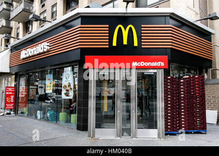 A McDonald's fast food restaurant on Amsterdam Avenue near 72 street. Stock Photo