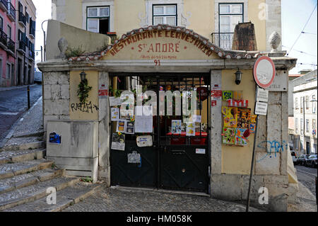Santo Andre restaurante in Calcada de Santo Andre, Alfama, Lisboa, Lisbon, Portugal Stock Photo