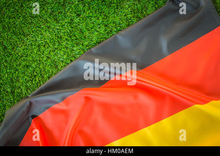 Flags of Germany on green grass Stock Photo