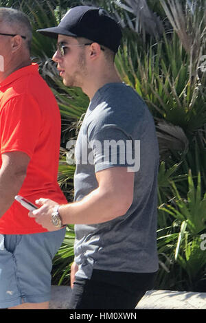 Nick Jonas spotted in Miami Beach, Florida.  Featuring: Nick Jonas Where: Miami Beach, Florida, United States When: 30 Dec 2016 Credit: Mike Fuentes/WENN.com Stock Photo