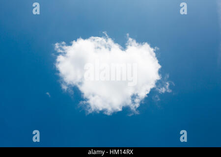 True heart shapes cloud on blue sky Stock Photo